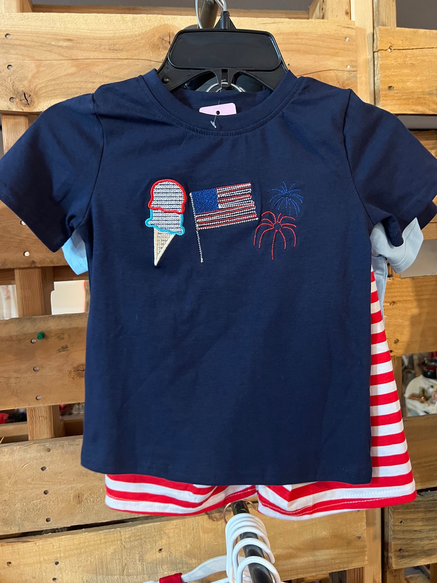 Boy Embroidery 4th of July Set sz 4T