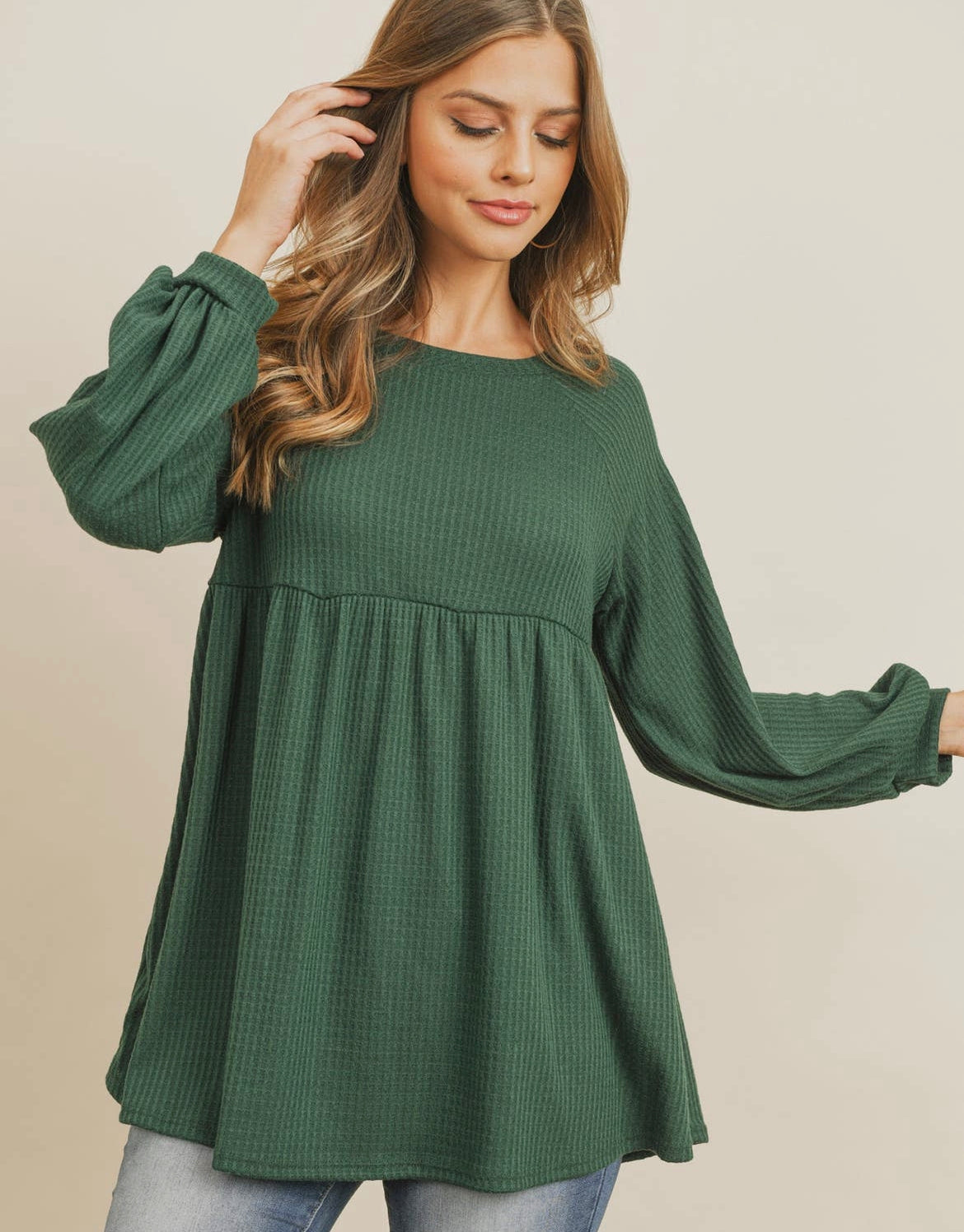 Women’s Forest Green Texture Top