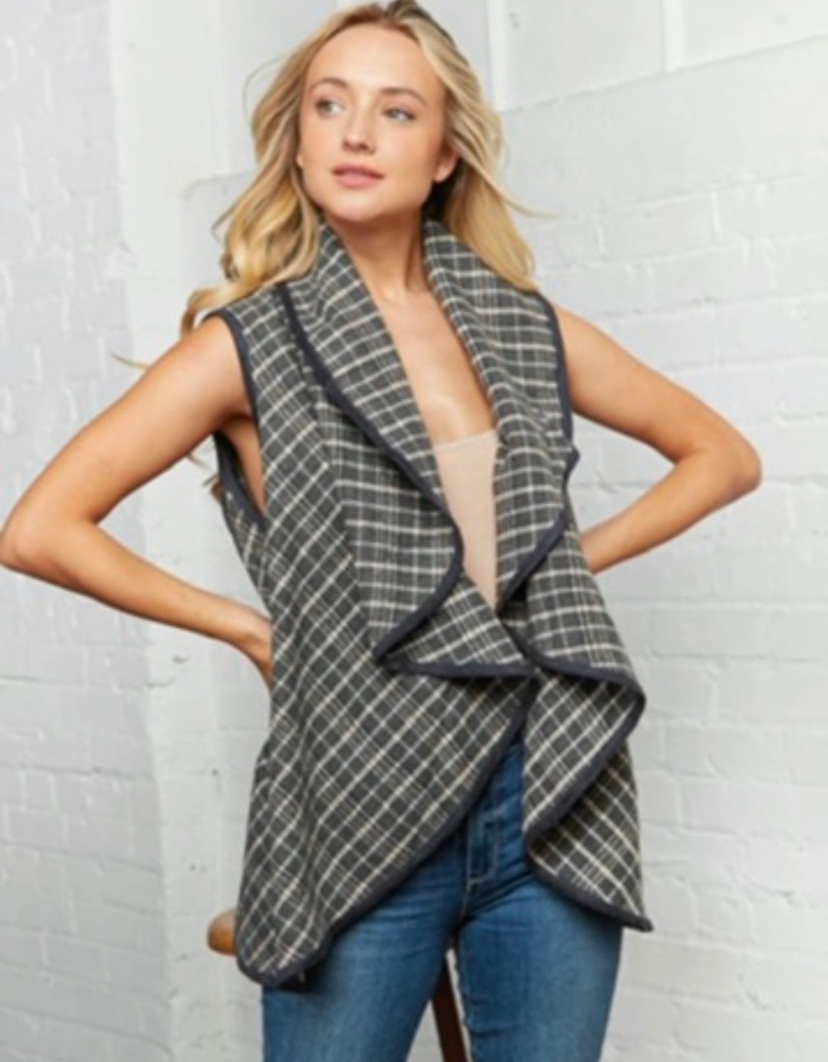 Women’s Gray & Black Vest